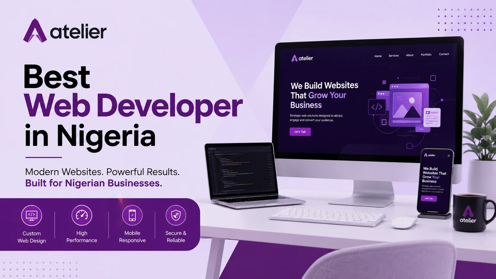 Best web developer in Nigeria, Atelier Website Design hero image