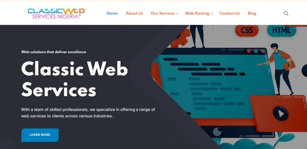 Best Website Design Companies in Nigeria 3 Classic Web Services Hero image